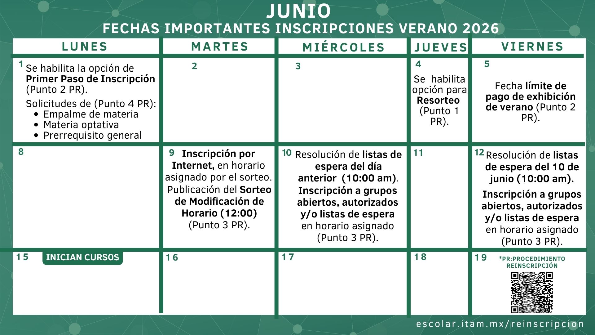 Calendario Julio